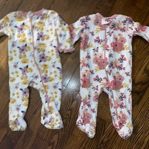 Floral girls pajamas 0-3 mo